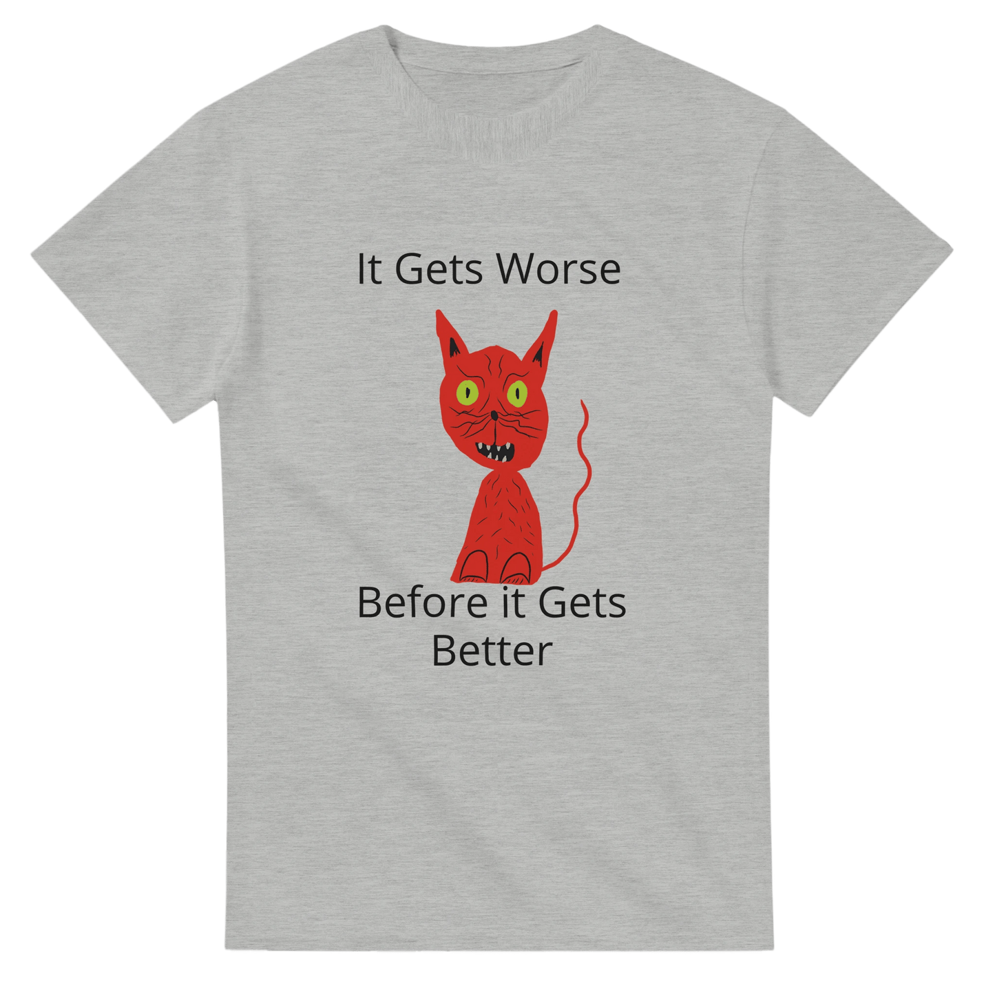 It Gets Worse Heavyweight Unisex Crewneck T-shirt | Gildan® 5000 - The Artsy Brain