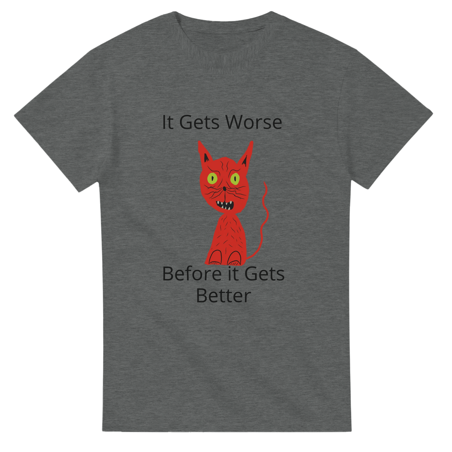 It Gets Worse Heavyweight Unisex Crewneck T-shirt | Gildan® 5000 - The Artsy Brain