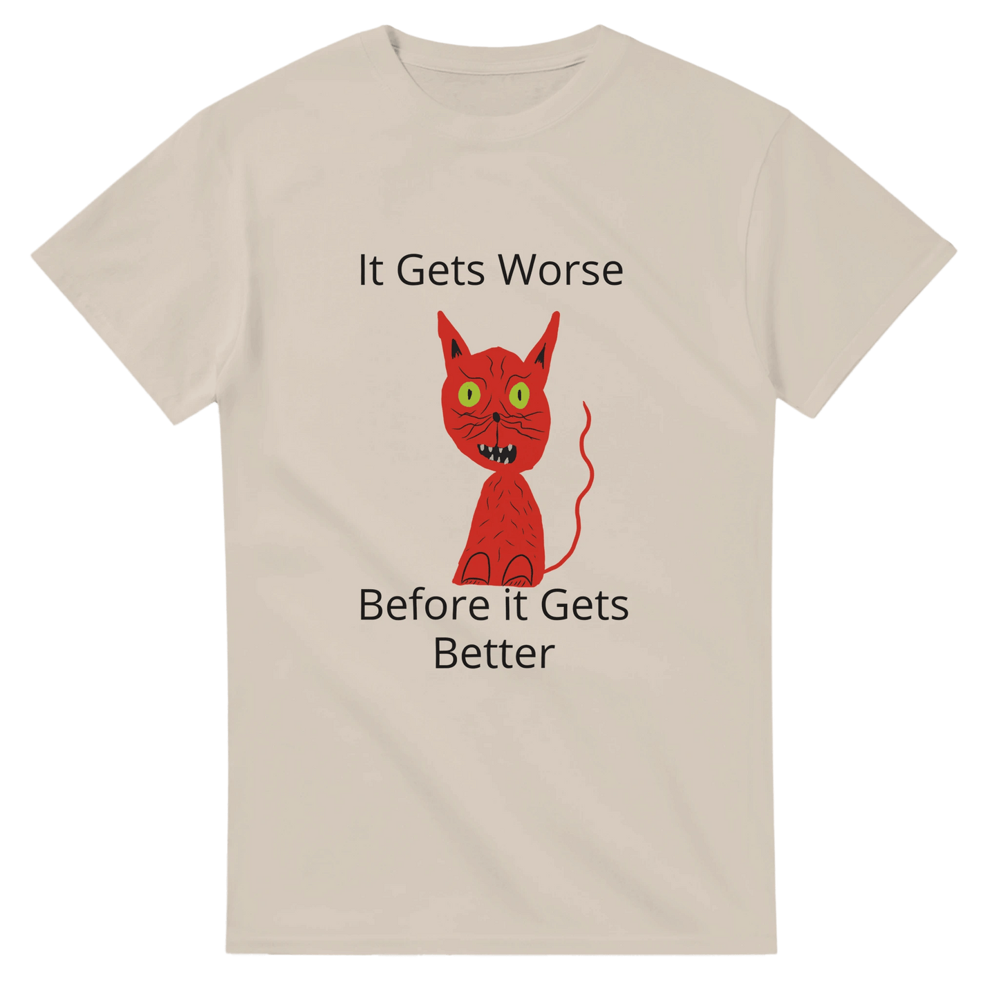 It Gets Worse Heavyweight Unisex Crewneck T-shirt | Gildan® 5000 - The Artsy Brain