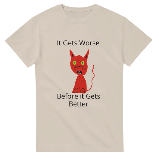 It Gets Worse Heavyweight Unisex Crewneck T-shirt | Gildan® 5000 - The Artsy Brain