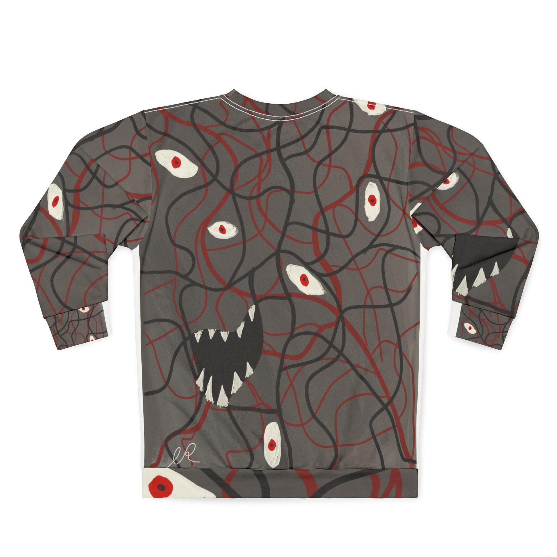 Monster Eyes All - Over Print Sweatshirt — Creepy Horror Graphic Pullover - The Artsy Brain