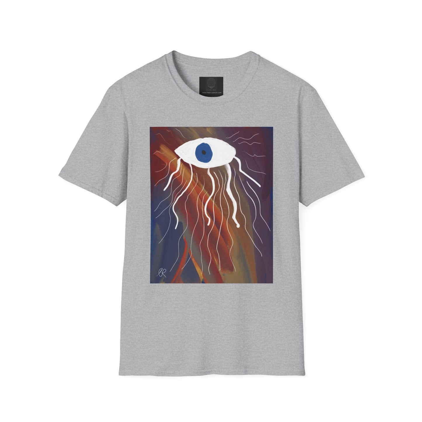 Mystic Eye Art T-Shirt — Abstract Blue Eye with Flowing Colorful Tears - The Artsy Brain