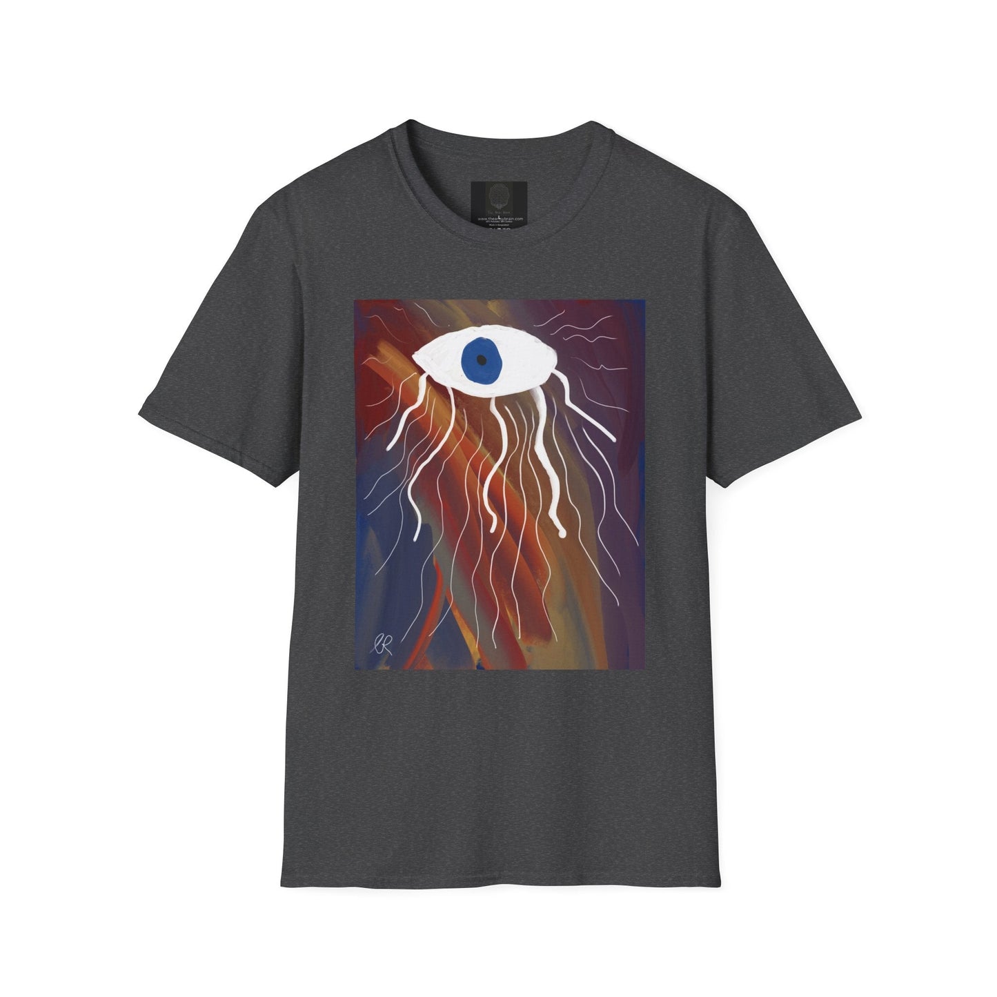 Mystic Eye Art T-Shirt — Abstract Blue Eye with Flowing Colorful Tears - The Artsy Brain