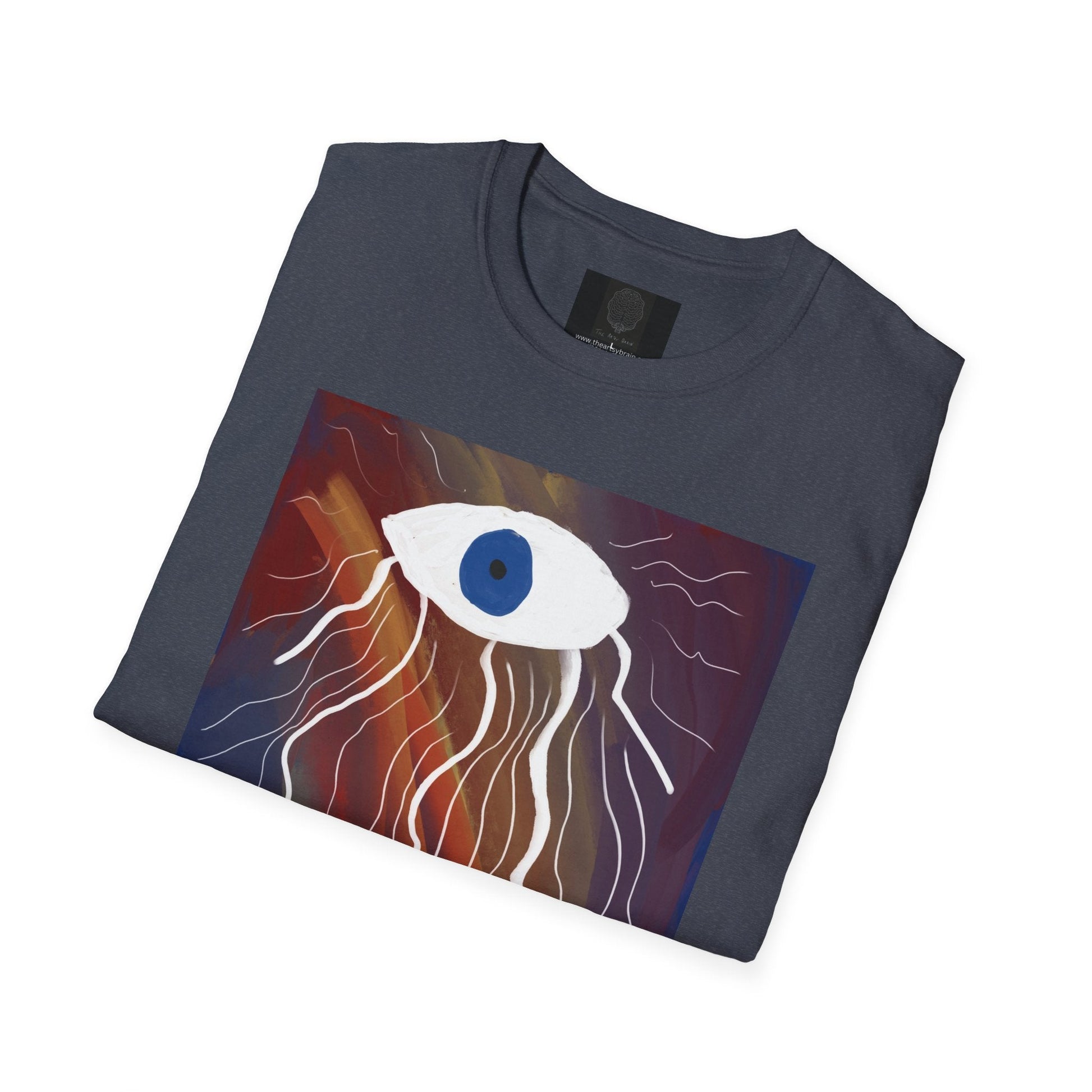Mystic Eye Art T-Shirt — Abstract Blue Eye with Flowing Colorful Tears - The Artsy Brain