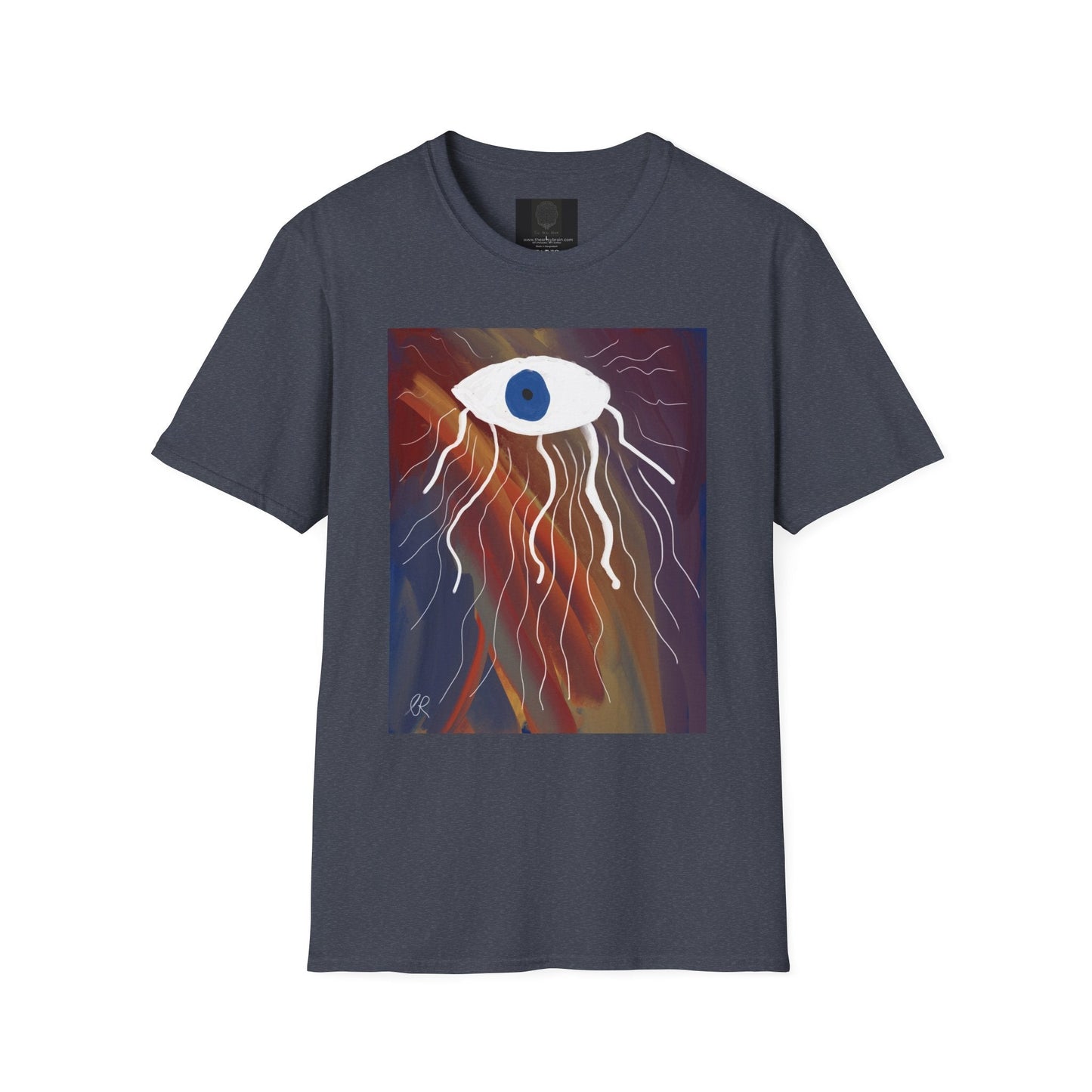 Mystic Eye Art T-Shirt — Abstract Blue Eye with Flowing Colorful Tears - The Artsy Brain