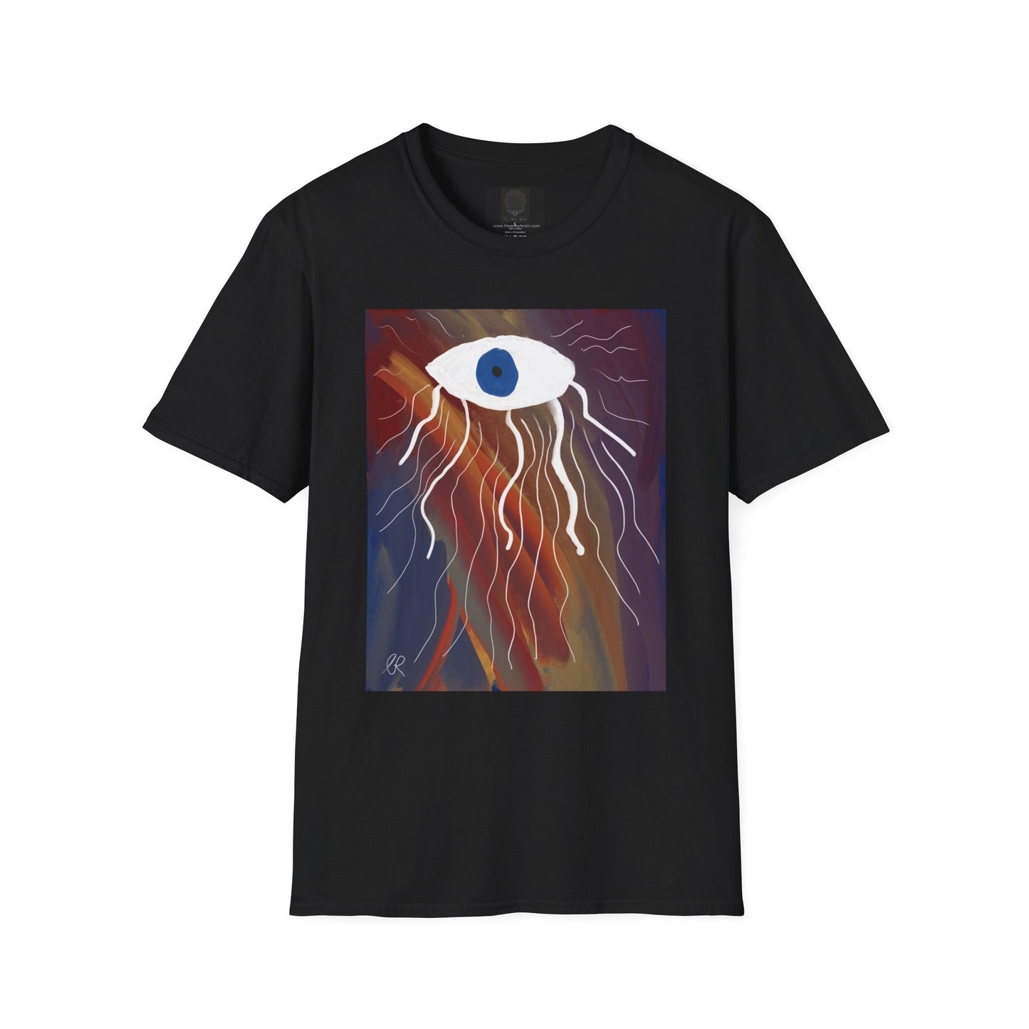 Mystic Eye Art T-Shirt — Abstract Blue Eye with Flowing Colorful Tears - The Artsy Brain