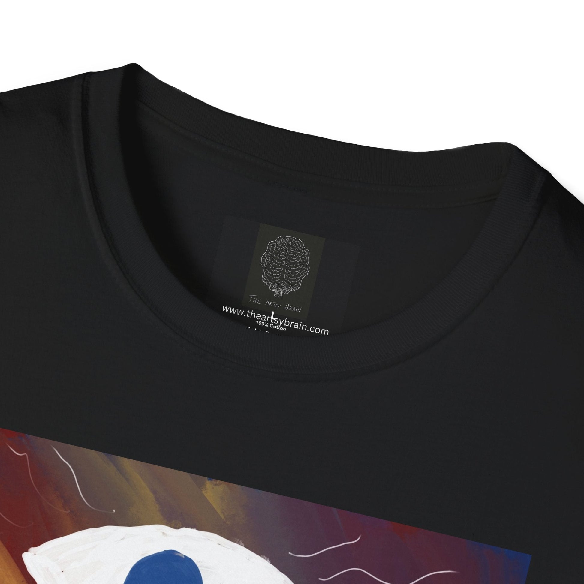 Mystic Eye Art T-Shirt — Abstract Blue Eye with Flowing Colorful Tears - The Artsy Brain