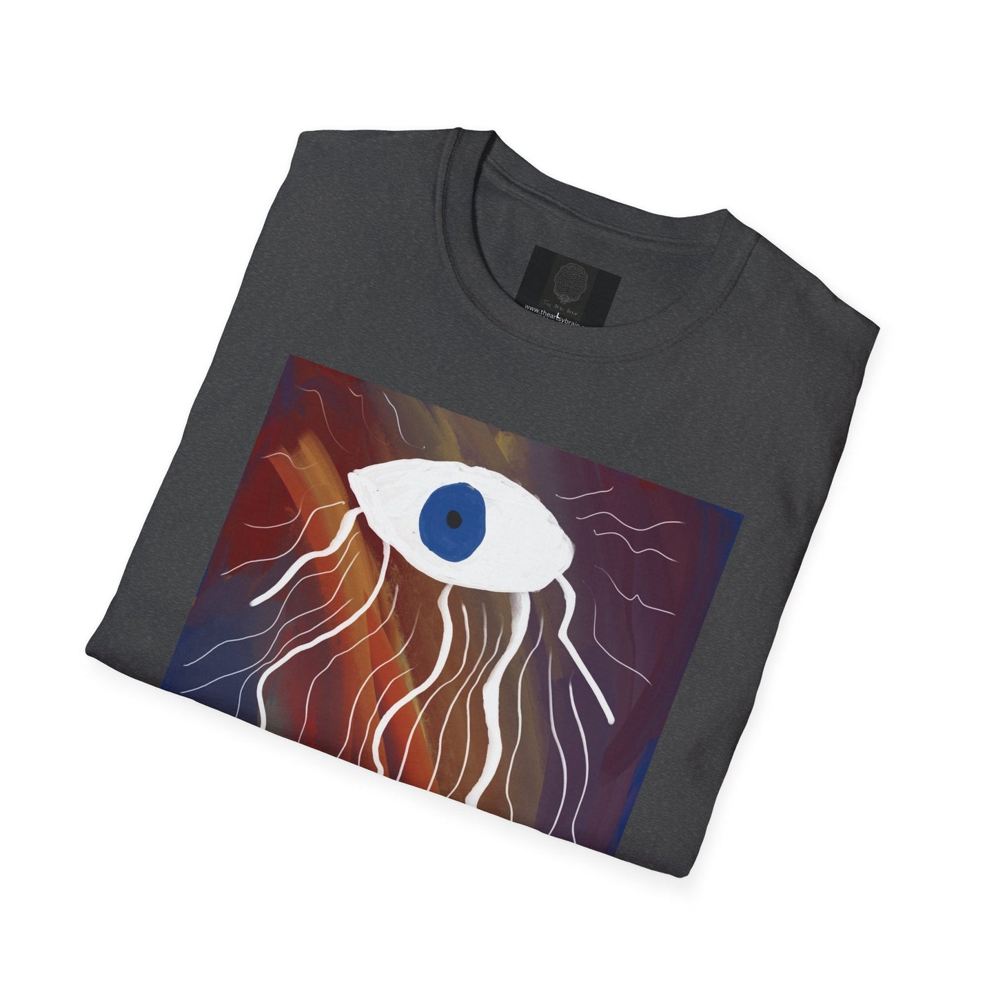 Mystic Eye Art T-Shirt — Abstract Blue Eye with Flowing Colorful Tears - The Artsy Brain