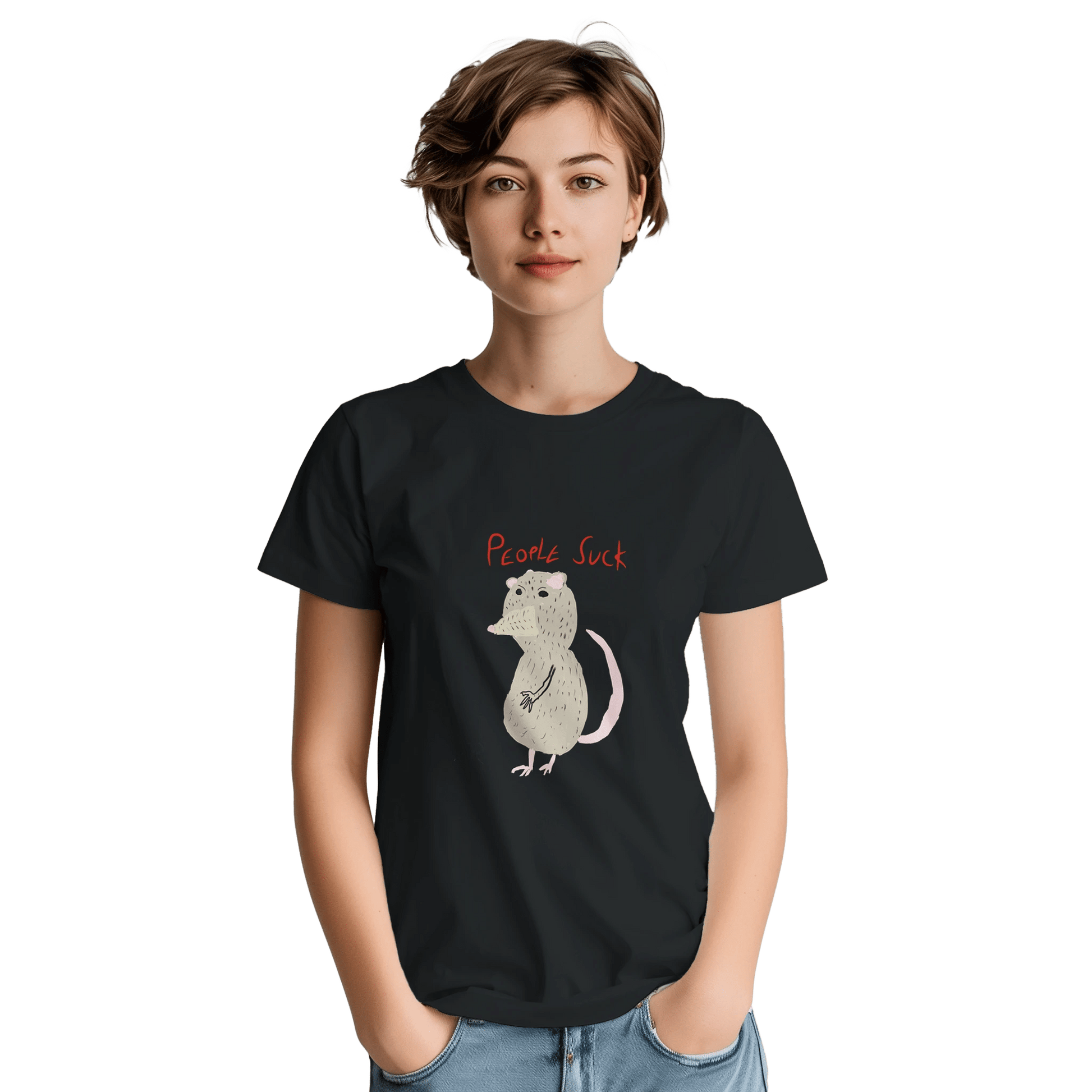 People Suck Heavyweight Unisex Crewneck T-shirt | Gildan® 5000 - The Artsy Brain