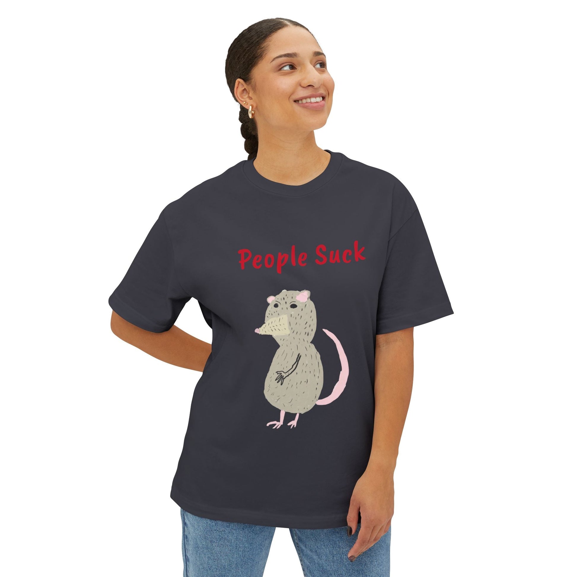 People Suck Possum Graphic Tee — Funny Sarcastic Oversized T-Shirt - The Artsy Brain