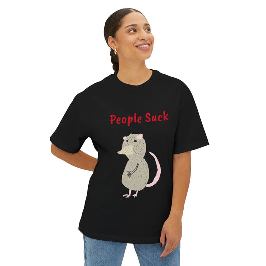 People Suck Possum Graphic Tee — Funny Sarcastic Oversized T-Shirt - The Artsy Brain