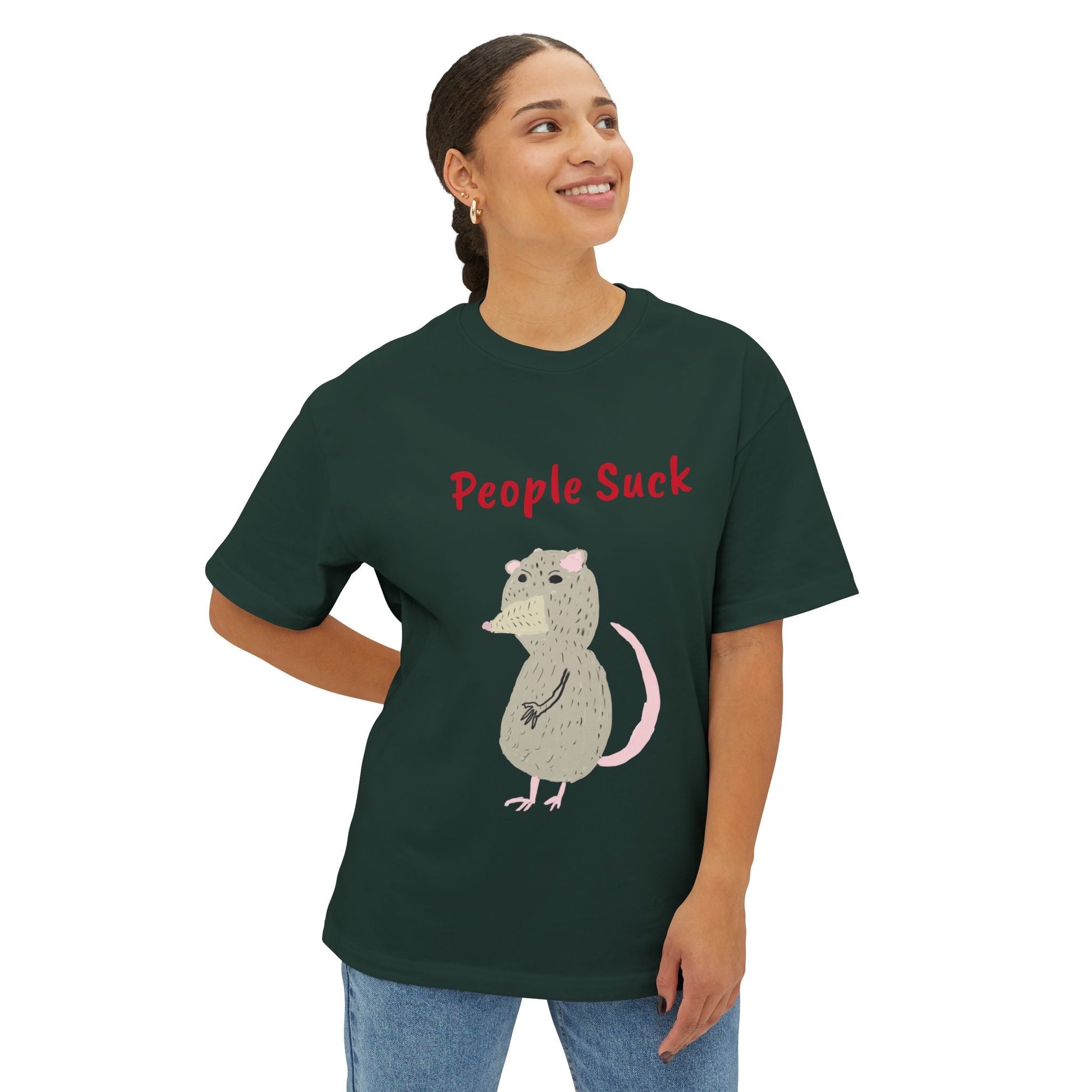 People Suck Possum Graphic Tee — Funny Sarcastic Oversized T-Shirt - The Artsy Brain