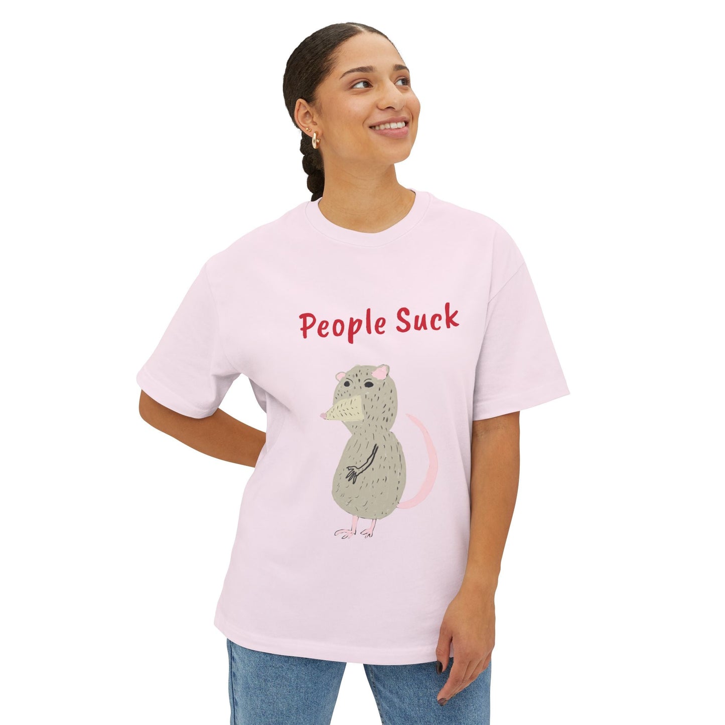 People Suck Possum Graphic Tee — Funny Sarcastic Oversized T-Shirt - The Artsy Brain