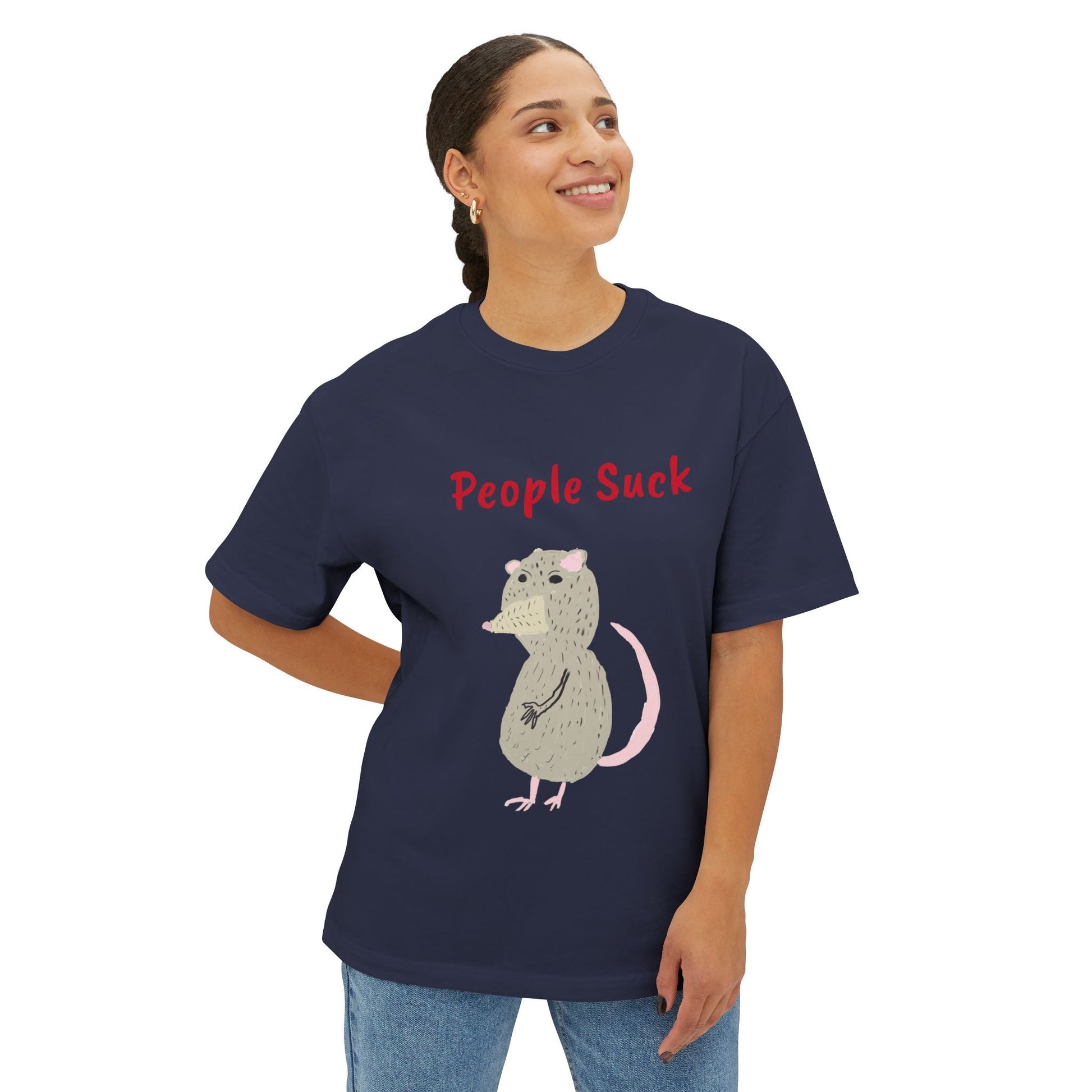 People Suck Possum Graphic Tee — Funny Sarcastic Oversized T-Shirt - The Artsy Brain