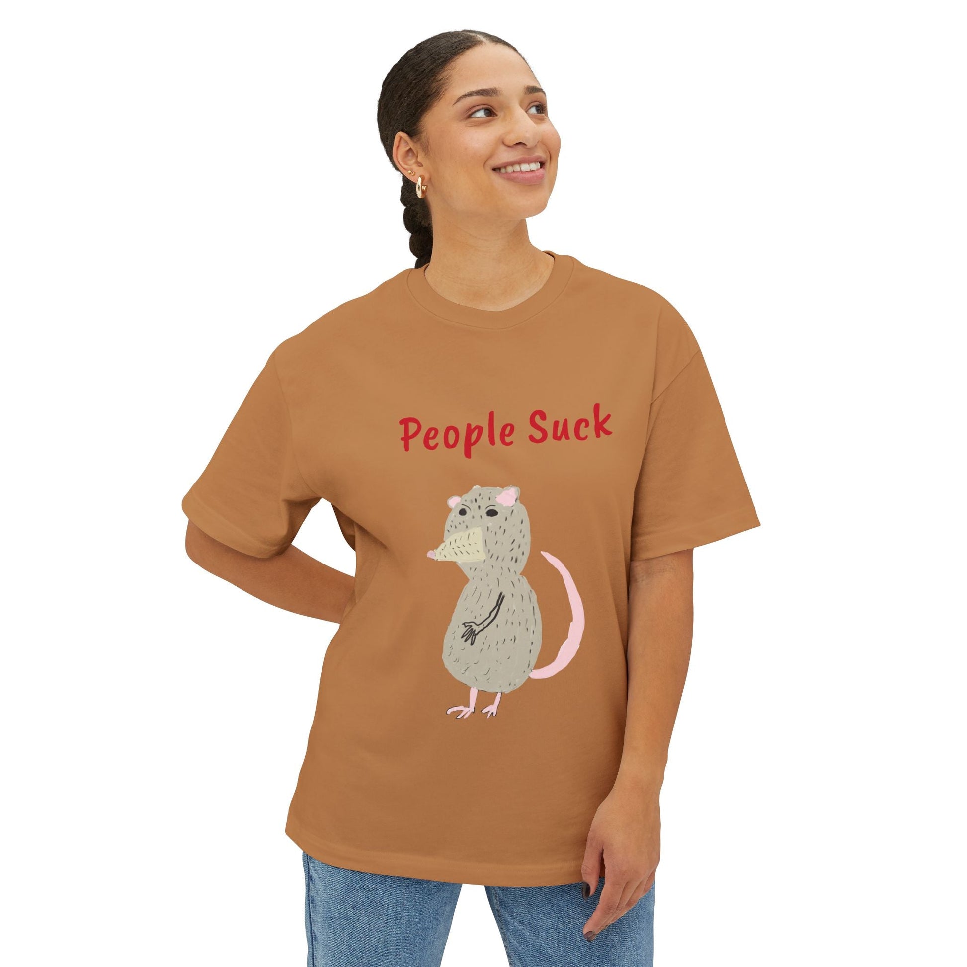 People Suck Possum Graphic Tee — Funny Sarcastic Oversized T-Shirt - The Artsy Brain